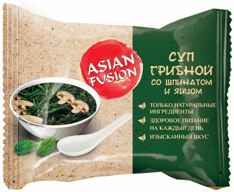 Суп Asian Fusion Грибной со шпинатом и яйцом 12г