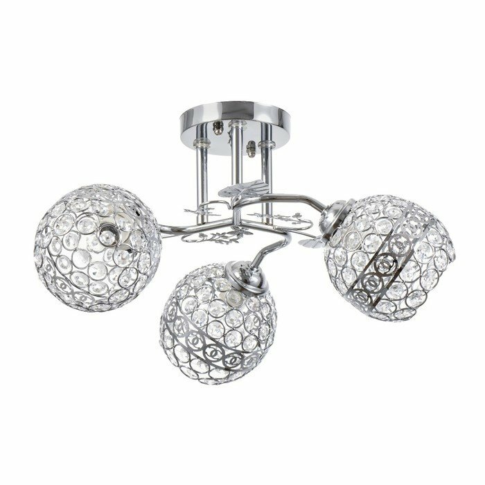 фото Люстра "Роксана" 3хЕ27 40Вт хром 58х58х27 см