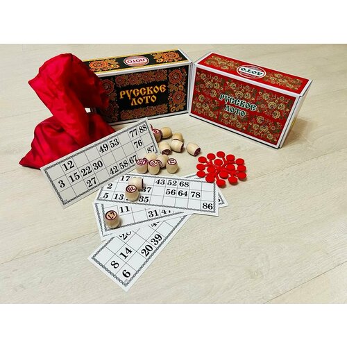Настольная Игра Русское Лото с деревянными бочонками русское лото с деревянными бочонками в картонной упаковке