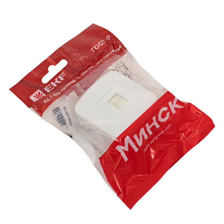 EGK01-035-10 Минск Розетка RJ-45 1-местная, ОП 1А, 120В, белая Basic Упаковка (12 шт.) EKF - фото №12