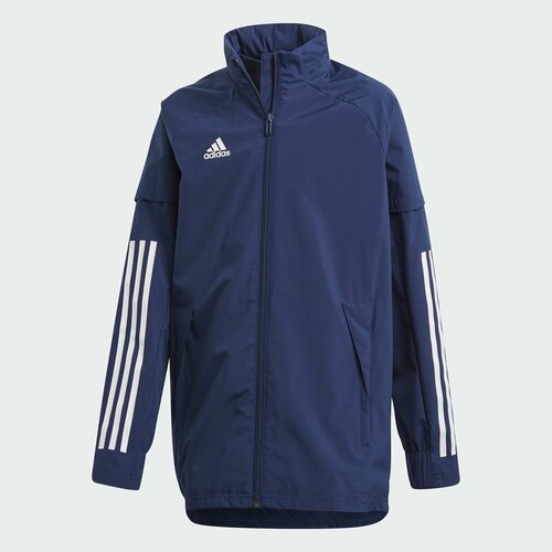 фото Бомбер adidas condivo 20 all weather jacket, размер 140, синий