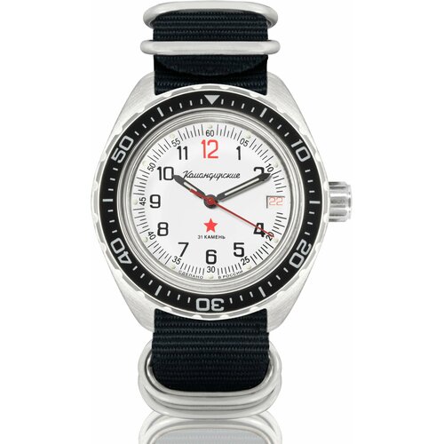 Наручные часы Восток Командирские, черный наручные часы восток командирские 020712 серебряный белый