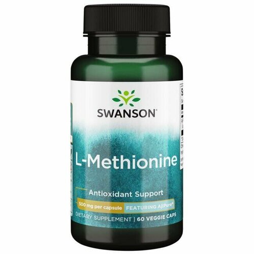 Swanson L-Methionine 500 mg AjiPure® (L-Метионин 500 мг) 60 вег капсул (Swanson) срок 12/2023 laperva liver support 60 veggie capsules