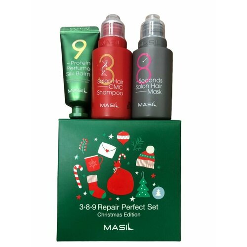 Рождественский набор для волос Masil 3*8*9 Repair Perfect Set Christmas Edition набор косметики из южной кореи шампунь masil крем jmsolution