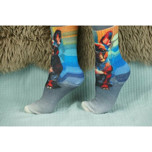 фото Носки шерстянки, размер 35/38, коричневый, белый