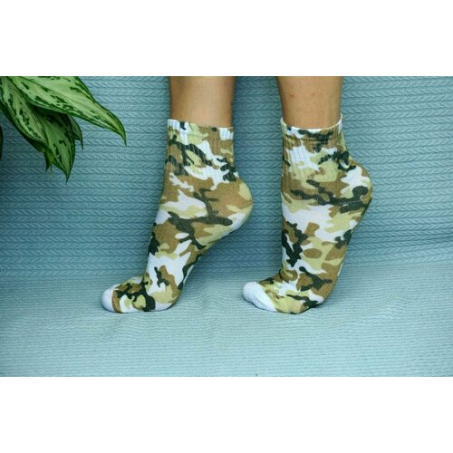 фото Носки cotton print, размер 41/45, желтый, горчичный, зеленый хлопковые cotton print