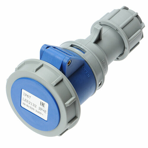 Розетка кабельная 2Р+Е 16А 240В IP67 LEE2132/YS CEE 2132