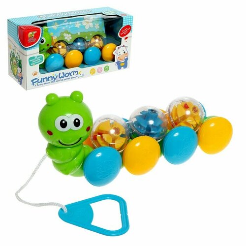 Каталка на веревке Весёлый червячок 1838₽