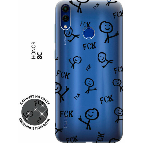 Силиконовый чехол с принтом Fck Pattern для Honor 8C / Хонор 8С силиконовый чехол с принтом fck pattern для honor 8c хонор 8с