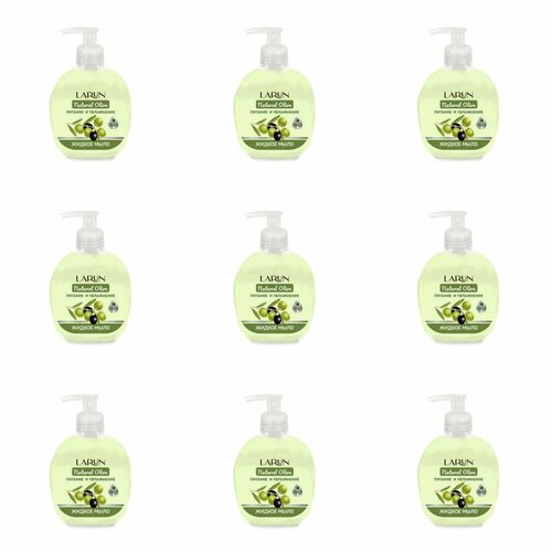 Larun Крем мыло Natural olive Питание и увлажнение,300 мл,9 шт