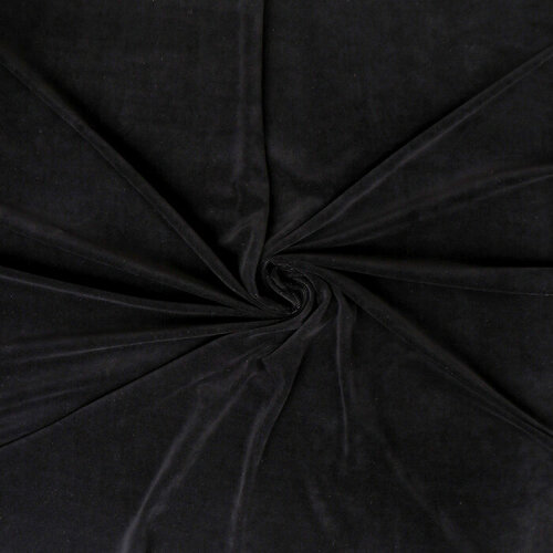 Страна Карнавалия Лоскут «Велюр», на трикотажной основе, чёрный 100 × 180 см, 80% хлопок, 20% п/э
