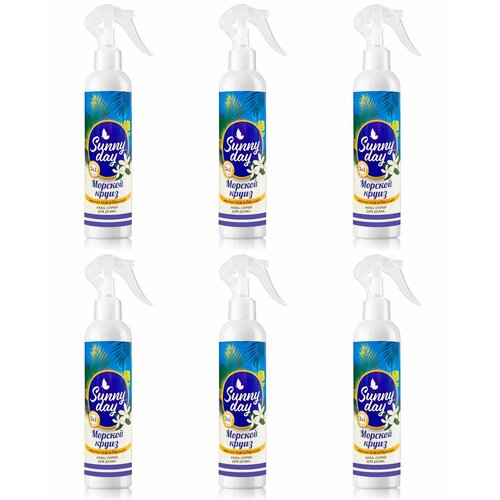 Sunny day Ароматизатор для дома Аква-спрей Морской круиз, увлажняющий, 400 мл, 6 шт