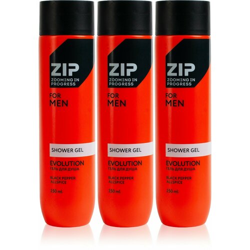 Zip Гель для душа мужской Evolution, 250 мл, 3 шт