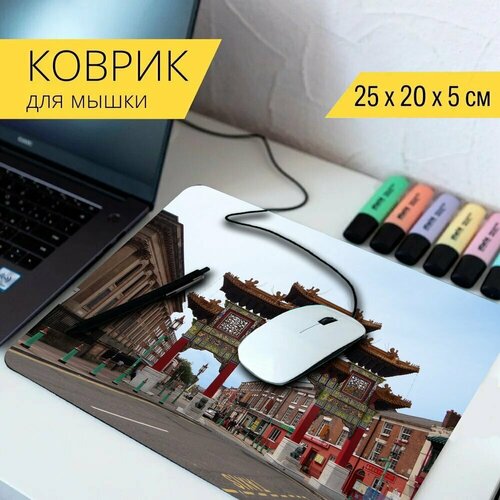 Коврик для мыши с принтом Китайский язык, ворота, китайский квартал 25x20см. printio коврик для мышки китайский квартал