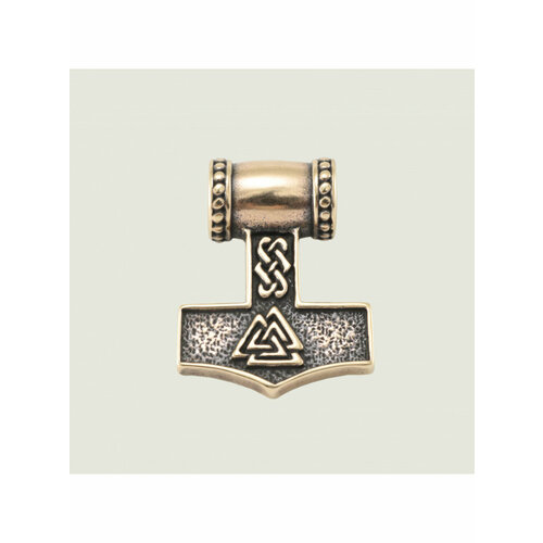 браслет мужской молот тора из паракорда Подвеска Рязанская Литейная Мастерская, коричневый