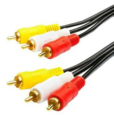 Аудиокабель (EXPLOYD EX-K-1402 Кабель 3 RCA-3 RCA 2.0M чёрный)