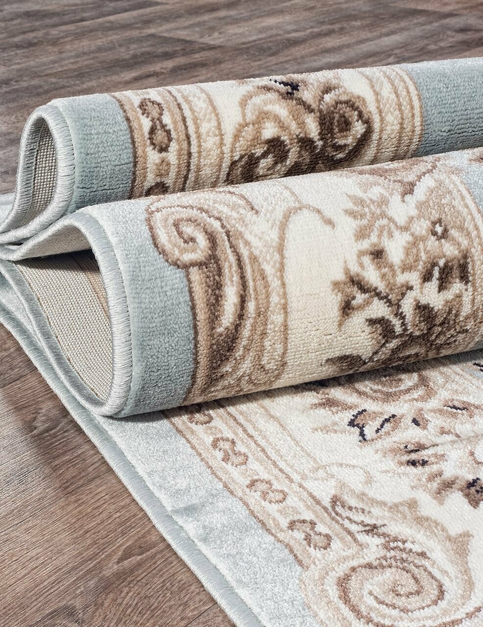 фото Ковер небесно синий, классика , Прямоугольник 0,8x1,5