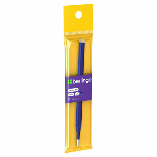 Стержень сменный стираемый для гелевой ручки Berlingo Correct синий, 111 мм, 0,6 мм (набор 3 штуки)