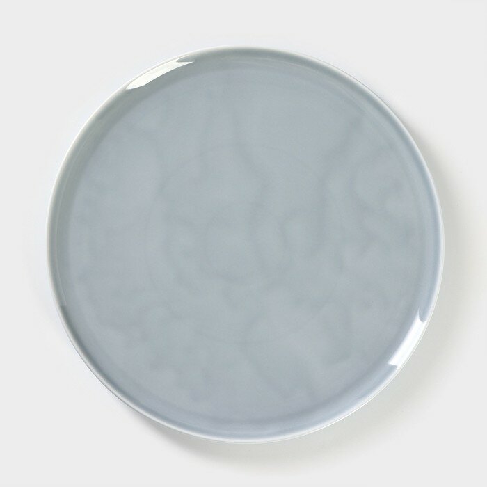Блюдо фарфоровое «Акварель», d=32 см, цвет серый
