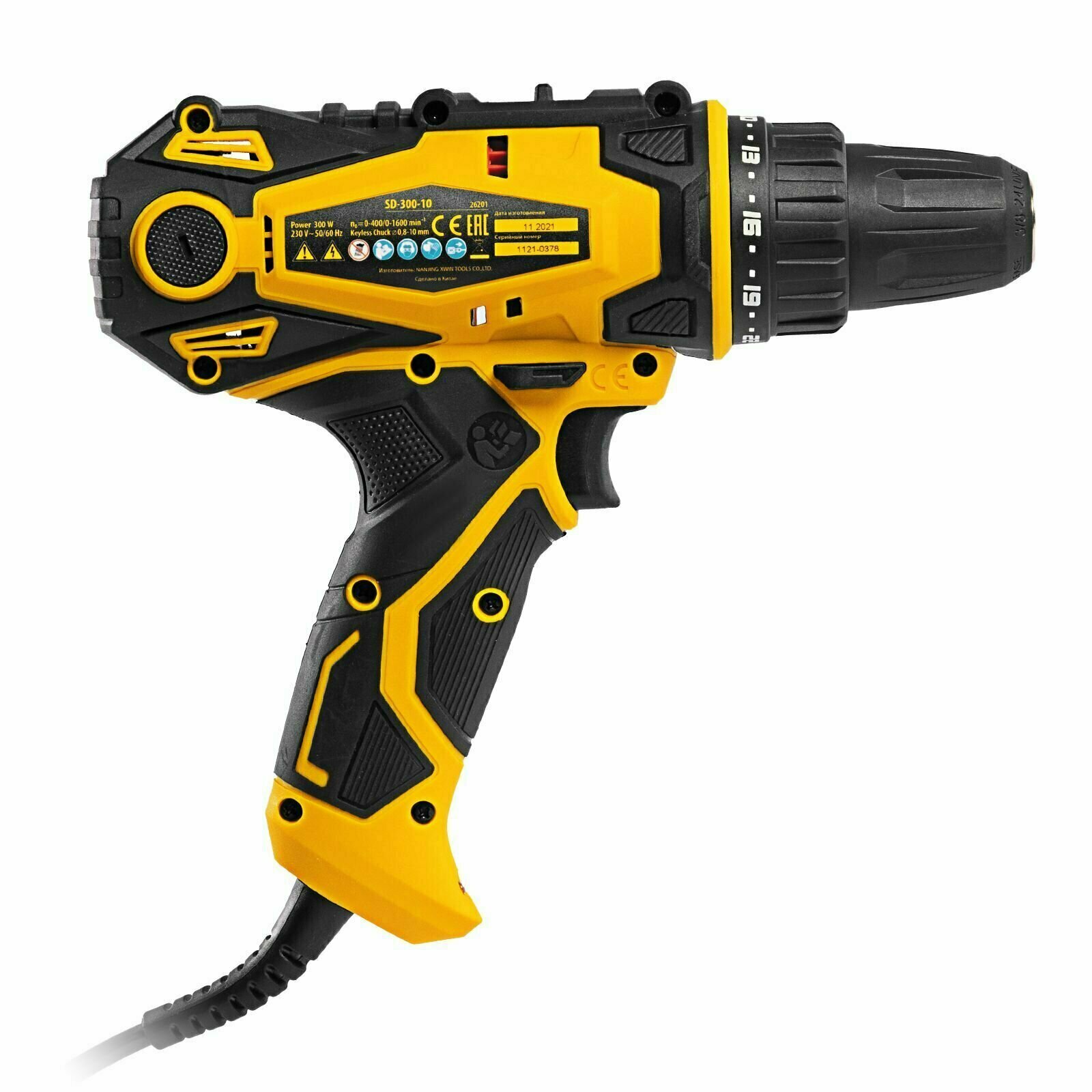 Изображение Сетевая дрель-шуруповерт Denzel SD-300-10 , 26201