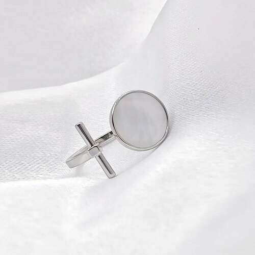 фото Кольцо помолвочное art decor s.r.l., перламутр, размер 17, серебряный