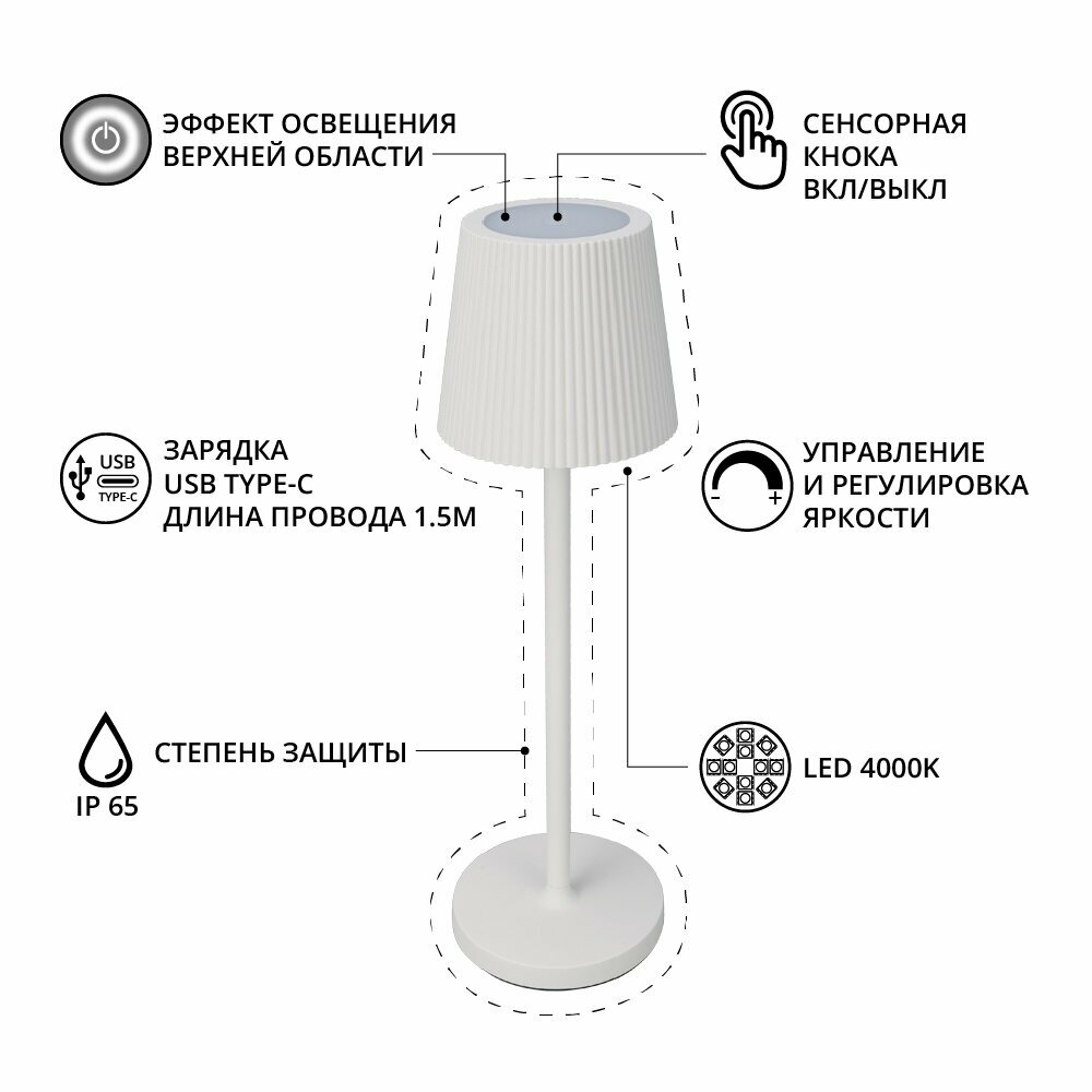 Уличный настольный светильник Arte Lamp Fuyue A1616LT-1BK - фото №3