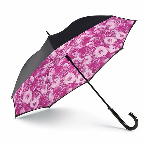 Зонт-трость FULTON, черный, розовый