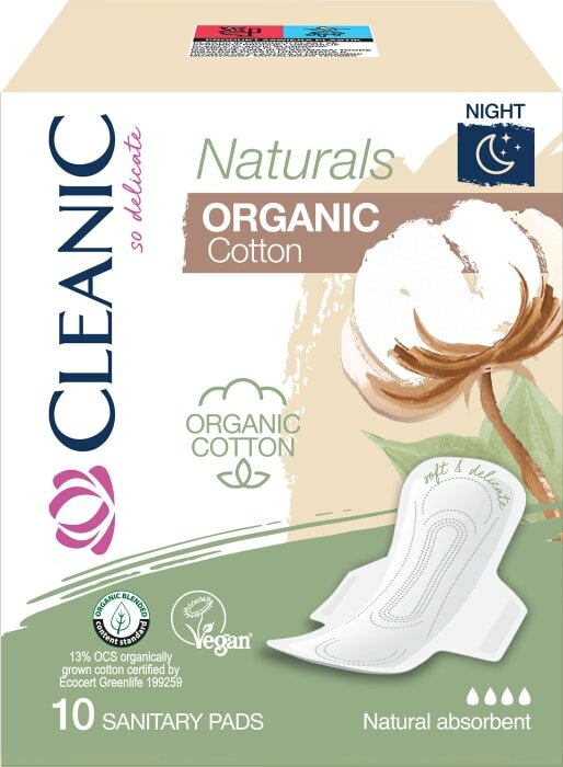 Гигиенические прокладки Cleanic Naturals Organic Cotton Night, 10 шт. - фото №6