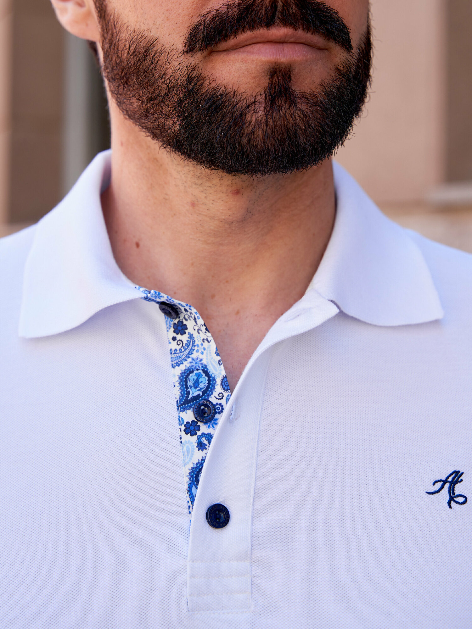 фото Поло мужское белое, хлопок