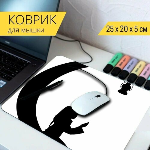 стол рамадан фон рамадан вектор рамадан карим 65x65 см кухонный квадратный с принтом Коврик для мыши с принтом Рамадан, карим, луна 25x20см.