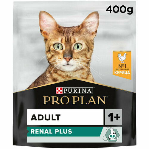 Pro Plan RENAL PLUS сухой корм для взрослых кошек для поддержания здоровья почек с высоким содержанием курицы - 400 г