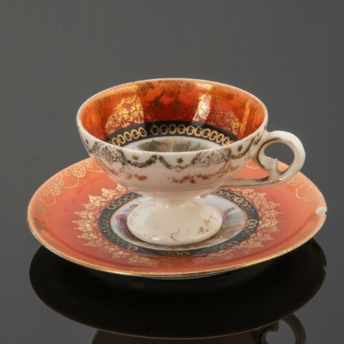 Пара кофейная с изображением античной сцены по мотивам картины Ангелики Кауфман