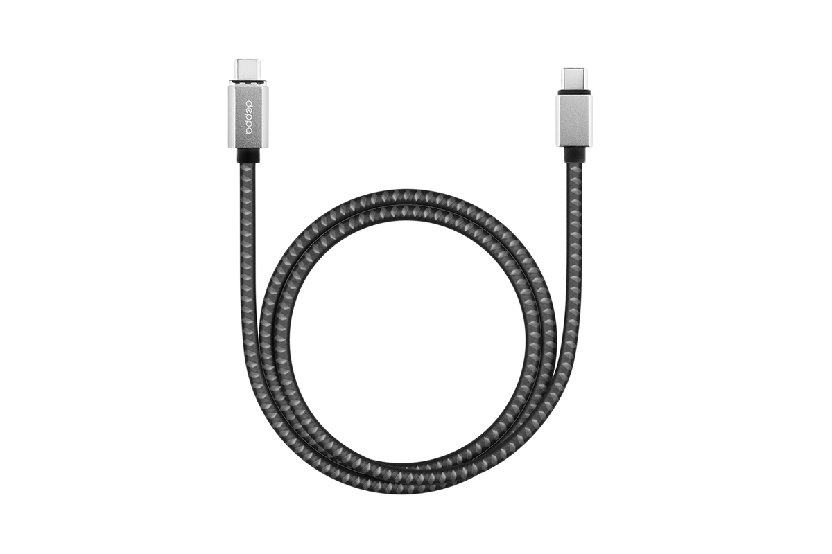 Кабель Deppa USB Type-C - USB Type-C, 100 Вт, магнитный, 1.5 м, серый