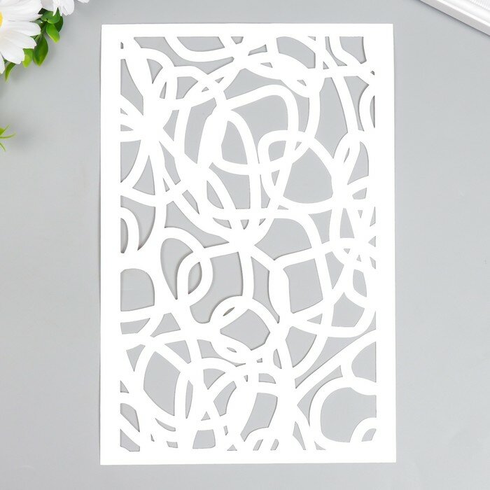 фото Трафарет декоративный Sima-land "Текстура" цвет белый, пластик, 24х16 см (9077455)