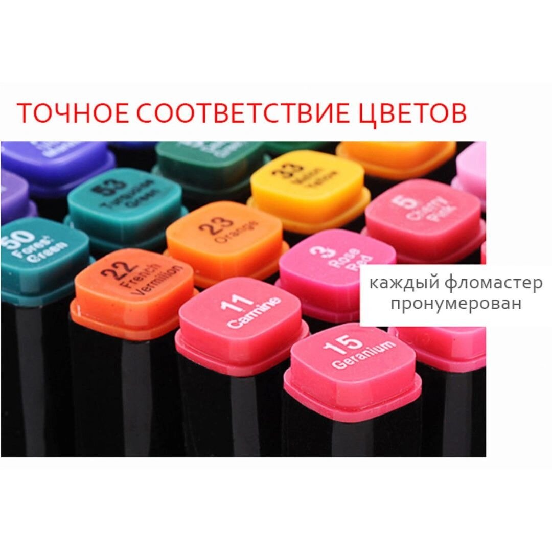 Маркеры (фломастеры) для скетчинга 262 штуки (цвета) (набор профессиональных двухсторонних скетч маркеров в чехле)