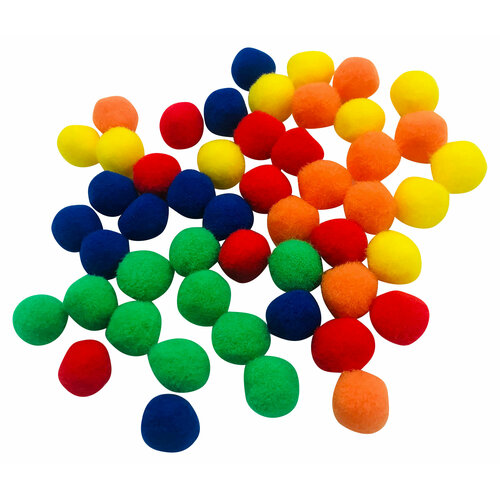 Помпоны декоративные ашан Красная птица 2 см, 50 шт