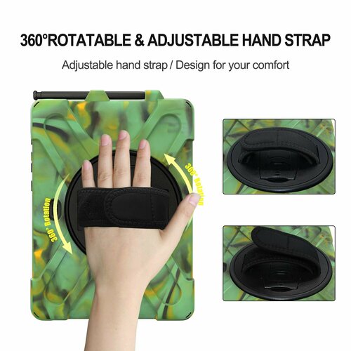 Чехол MyPads для планшета Samsung Galaxy Tab Active Pro/Active4 Pro 10.1" (SM-T540/T545/T547/T630/T636B) с плечевым ремнем, защита от падений, сала.