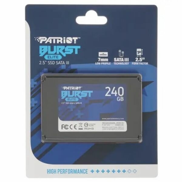 Твердотельный накопитель Patriot Memory Burst Elite 240 ГБ SATA PBE240GS25SSDR