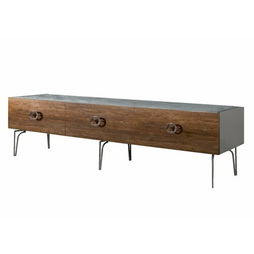 Тумба под телевизор 2.1 Ярцево Bogemia Wood Fi (Grey) (Novabuk/Хром) БМТ-2(Wo)