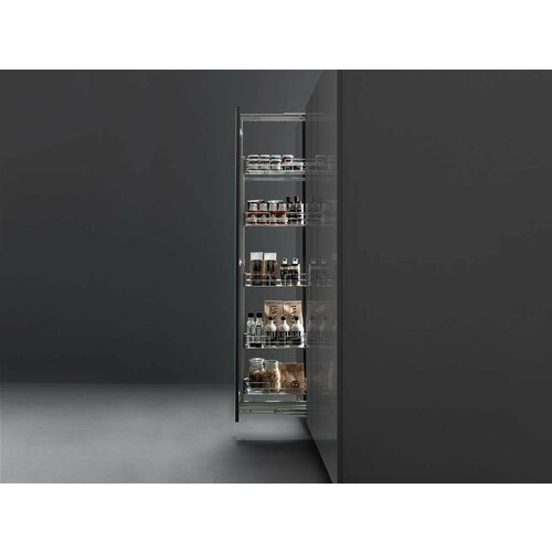 Колонна выдвижная в базу 300мм, H=1790-2120мм направляющие плавного закрывания, хром(1 рама, 3 крепл. к фас, к-т напр, 5 корзин)