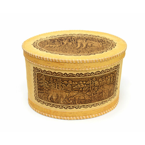 Хлебница из бересты большая Медведи Короб из бересты 3180₽