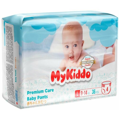 Подгузники-трусики MyKiddo Premium L 9-14кг 36шт х 2шт