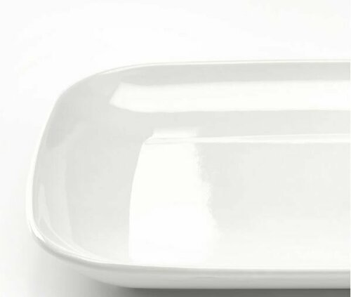 Блюдо тарелка икеа годмиддаг размеры 18x30 см, глянцевый белый цвет