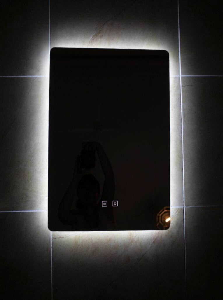 Зеркало для ванной, вертикальное, 40*60, белый свет - фотография № 6