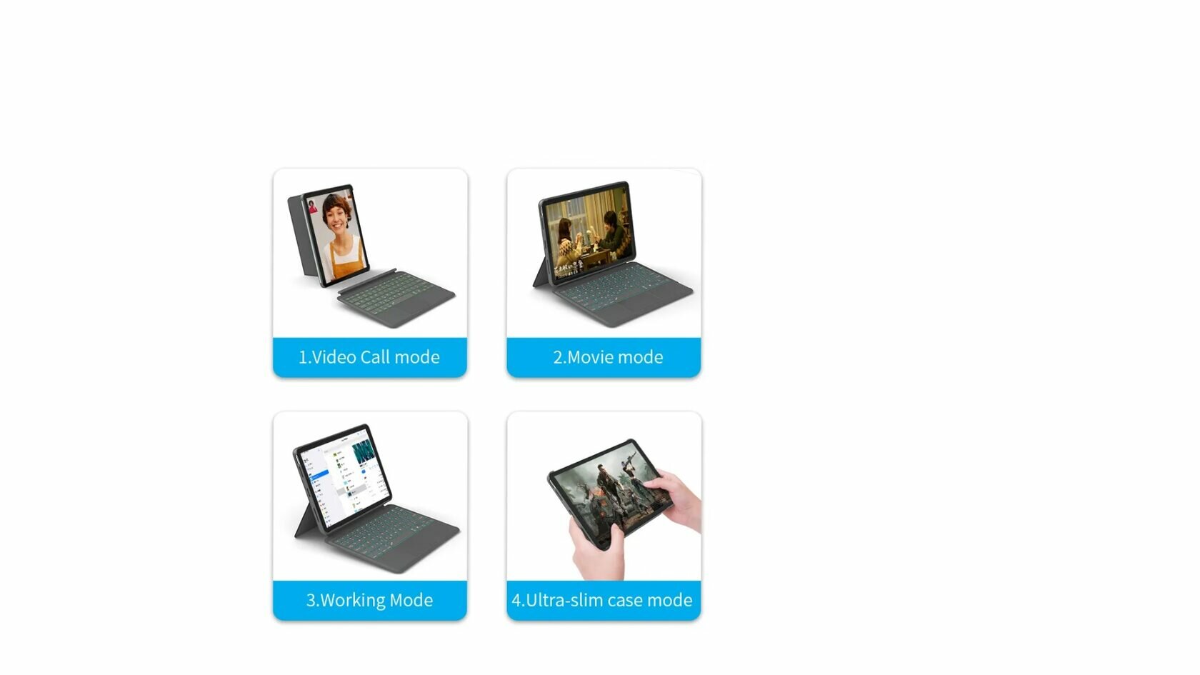 Чехол подставка с клавиатурой для iPad iPad Pro 11" (2018/2020/2021) и iPad Air 10.9", WiWU Combo Touch Keyboard Case, Серый — фото 8