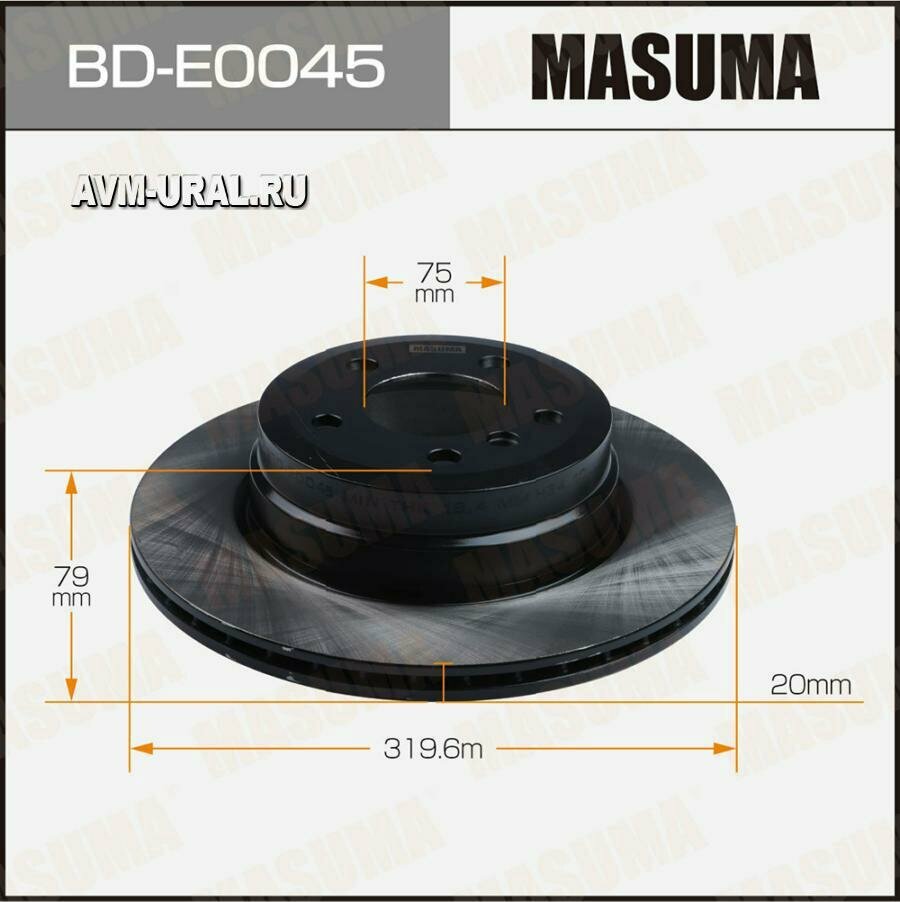 MASUMA BDE0045 Диск тормозной BMW X5 (E70, F15) 06-, X6 (E71, F16) 07- задний 319.6 x 20 Masuma