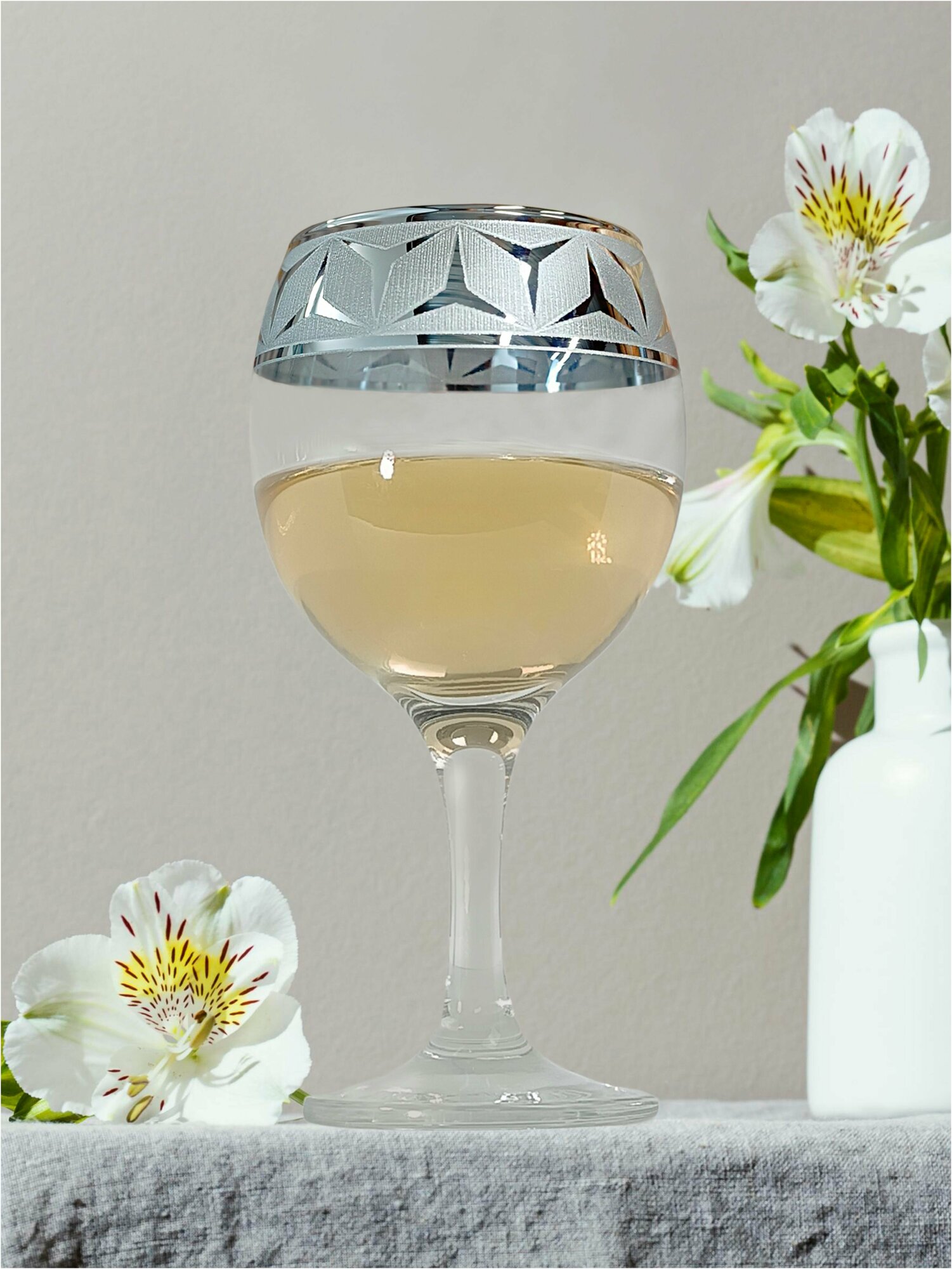 Подарочный набор бокалов для вина с алмазной гравировкой PROMSIZ драйв, 260 мл, 6 шт.