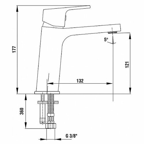 Смеситель для раковины E.C.A. Tiera 103508989EX, черный смеситель для раковины e c a tiera 103508989ex