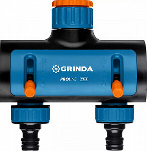 Распределитель "Grinda" двухканальный TS, 3/4"х1" поливочный, с внутренней резьбой