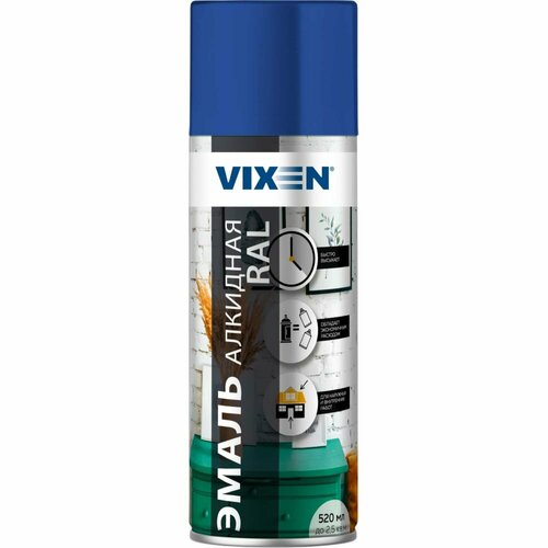Универсальная эмаль Vixen VX-15005 аэрозольная краска vixen эмаль универсальная алкидная графитовый серый ral 7024 520 мл